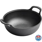 Vonoto 10 Inch Cast Iron Wok Handles Grilling Use The Stove New. Price: $55.42.