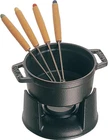 Elegant Mini Cast Iron Chocolate Fondue Set - 0.25 Qt, Matte Black New. Price: $234.99.
