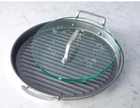 Princess House Stainless Steel Nonstick 13" Round Grill Pan And Glass Press 6995 New. Price: $199.95.