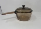 Corningware Visions Glass Sauce Pan Pot 1.5 Amber Cookware Usa Pyrex Lid Euc Used. Price: $27.87.