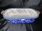 Temptations Tara Cobalt Blue Floral Lace Baker Casserole Dish 1 Qt With Lid Used. Price: $20.00.