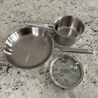 Calphalon Stainless Steel 3 Peice Set 10 Inch Skillet Fry 1.5 Qt Saucepan New. Price: $49.99.