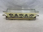 1957 Pyrex 575 2 Qt Space Saver Dish Promotional Black Needlepoint Embroidery Used. Price: $139.99.