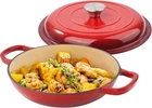 3-QUART Enameled Shallow Cast Iron Dutch Oven With Lid For Stoves, Red New. Price: $44.99.