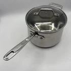 Emeril 3 Qt All-clad Sauce Pot/pan Stainless Steel Copper Core With Glass Lid Used. Price: $55.60.