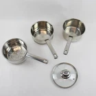 Set Of 4 Culinary Edge Stainless Steel 3-TIER Steamer/double Boiler/base Pot/lid Used. Price: $32.99.