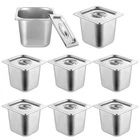 Lnrueg 8 Pack Hotel Pans 1/6 Size Lid Inch Deep Stainless Steel Steam Table New. Price: $82.05.
