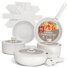 Bakken 15-PIECE Non-stick Cookware Set With White Marble New. Price: $78.74.