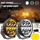 Pair 7" Round Led Driving Lights White Drl Offroad Amber+pc Cover For Jeep New. Price: $178.88.