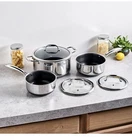 New Hexclad Hybrid Nonstick 6 Piece Sauce Pan Pot Cookware Set 2QT 3QT 8QT Lids. Price: $284.00.