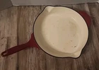 Pioneer Woman 12-INCH Red Enamel Cast Iron Skillet Dual Spout Great Condition Used. Price: $18.87.