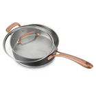 Cuisinart 3.5QT Matte Black Stainless Saute Pan With Cover Blush Bronze And New. Price: $23.99.