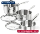 Michelangelo Set 6PC, Triply Stainless Steel With Lids 1QT & New. Price: $128.23.