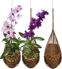 Panwa Handmade 100% Thai Bamboo Hanging Orchid Basket 4 Inch Set Of 3 New. Price: $41.70.