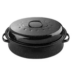 Dimeshy 18INCH Roasting Pan, Enamel On Steel, Black Covered Oval Roaster ... New. Price: $53.77.