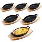 Mifoci 6 Pcs Mini Cast Iron Skillet Wooden Base Small Fajita Plates New. Price: $154.50.