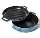 Staub Cast Iron Braiser And Grill, 10IN, 3.5QT, Ice Blue New. Price: $175.00.
