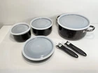 Nob 10-PIECE T-fal Ingenio Armaral: Dutch Oven Sauce, Frying Pans 2 Handles Lids New. Price: $99.99.