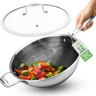 Nutrichef 12 Inch Stainless Steel Nonstick Wok 36 Quart Induction Cookware New. Price: $89.36.