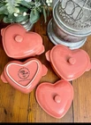 Pioneer Woman Mini Hearts Ceramic Baking Dish Lid 3PCS Pink Casserole Cocotte New. Price: $50.00.