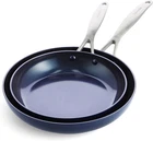 Greenpan Performance Pro Ceramic Nonstick 10" And 12" Frypan Set, Blue New. Price: $145.59.