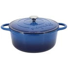 Megachef Dutch Oven 6.35 Qt Round Enameled Cast Iron Dark Blue Self-basting Lid New. Price: $60.82.