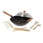 Joyce Chen 22-9938 Pro Chef 14 Inch 10 Piece Excalibur Non-stick Wok Set New. Price: $143.49.