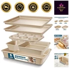 6-PIECE Nonstick Baking Pans Set Stackable Oven Safe Bakeware For Home Chefs New. Price: $77.99.