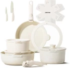 Jeetee Pots And Pans Non Stick 17PCS, Kitchen Cookware Sets With Detachable New. Price: $86.05.