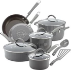 Rachael Cucina Nonstick Cookware Pots And Pans Set, 12 Piece, Sea Salt Gray New. Price: $159.99.