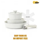 Sensarte 8-PIECE Nonstick Pots Pans Set With Detachable Handle, White Health New. Price: $21.24.