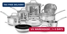 Cuisinart 14-PIECE Cookware Set, Chef's Classic Stainless Steel Collection, 77-1 New. Price: $293.96.