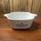 Corningware Blue Floral 22OZ Square Casserole Dish P-43-B With Handles Used. Price: $25.00.