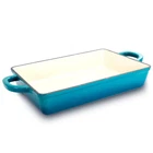 Crock Pot Artisan 13 In. Enameled Cast Iron Lasagna Pan Teal Ombre New. Price: $100.73.