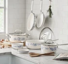 The Pioneer Woman 12-PIECE Classic Ceramic Cookware Set Agatha Blue Free Ship New. Price: $125.00.