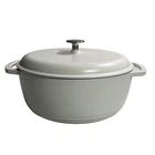 Chipped Amazon Basics 7.3 Qt Enameled Cast Iron Dutch Oven Matte White Read Disc Used. Price: $35.99.