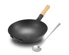 Wangyuanji Iron Wok 13.38 Traditional Round-bottom Chefs No Lid Wooden Handl New. Price: $39.98.
