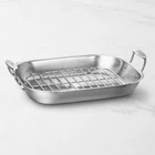 All-clad 16 X 13 Inch Large Stainless-steel Flared Roasting Pan No Rack Open. Price: $139.99.