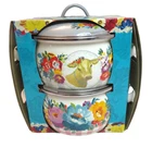 Pioneer Woman Mini Dutch Oven Breezy Blossom Enameled Steel 1.05-QT New Set Of 2. Price: $26.95.