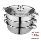 Steamer Pot For Cooking 11 Inch Stainless Steel, - 3 Tiers New. Price: $48.62.