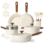 Cookware Set 21PCS Nonstick Pots Pans Ceramic Induction White Carote Toxic Pfas New. Price: $209.99.