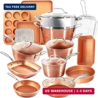 Gotham Steel Hammered 20 Pc Ceramic Cookware Set Nonstick, True Pots And New. Price: $388.11.
