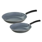 Tramontina Non-stick Coating Aluminum Steel Gray Saut Pan Set 9.5"&11", 2 Piece New. Price: $59.08.