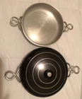Vtg Art Deco Wear-ever #J901 Aluminum 9" #J902 Pan Pretzel Style Handles & Lid Used. Price: $38.00.