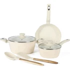 Gibson Home Plaza Cafe 7 Piece Forged Aluminum Cookware Set Linen New. Price: $94.53.
