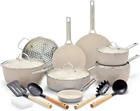 Padova Ceramic Non-stick 17 Piece Taupe Hard Anodized New. Price: $269.00.