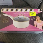 New Paris Hilton 2 Qt Sauce Pan Pot With Glass Lid Nonstick Ceramic. Price: $15.00.