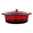 Megachef 7 Quarts Oval Enameled Cast Iron Casserole In Red Dutch Oven New. Price: $77.00.