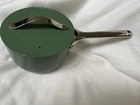 Caraway 1.75 Qt Green Colored Nonstick Ceramic Sauce Pan With Lid Used. Price: $30.00.