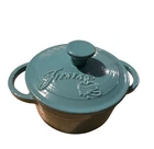 New Enameled Cast Iron Mini Dutch Oven Casserole Turquoise Fiestaware. Price: $33.95.